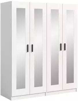 xonox.home Visby Kleiderschrank mit Spiegel, 2-teilig, weiß, 160x194x56cm