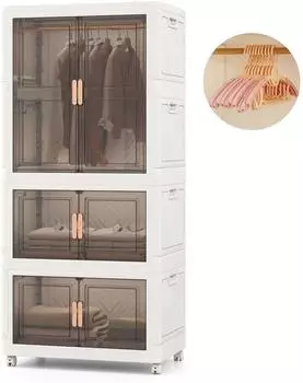 Costway Kleiderschrank klappbar, 421L, 10 Kleiderb&uuml;gel (VH34655IT)