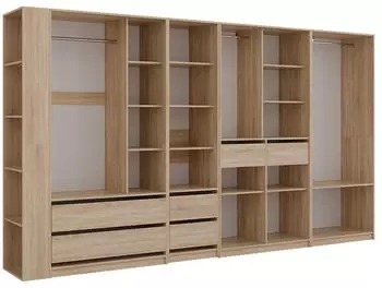 VICCO Elmo Kleiderschrank 50x200cm 5er-Set sonoma eiche (61354)