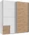 luma-home Schwebetürenschrank 2-türig weiß/Eiche Artisan, 179x198x65cm, 3 Schubladen (22690)