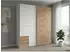 luma-home Schwebetürenschrank 2-türig weiß/Eiche Artisan, 179x198x65cm, 3 Schubladen (22690)