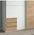 luma-home Schwebetürenschrank 2-türig weiß/Eiche Artisan, 179x198x65cm, 3 Schubladen (22690)