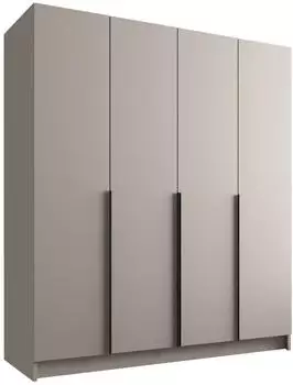 Mirjan24 Santi I Kleiderschrank 4-t&uuml;rig mit Kleiderstange, Cashmere/Schwarz