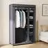 HomCom Stoffkleiderschrank mit Kleiderstange, 5 Fächer, grau, 110x45x175cm
