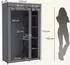 HomCom Stoffkleiderschrank mit Kleiderstange, 5 Fächer, grau, 110x45x175cm