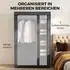HomCom Stoffkleiderschrank mit Kleiderstange, 5 Fächer, grau, 110x45x175cm