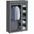 HomCom Stoffkleiderschrank mit Kleiderstange, 5 Fächer, grau, 110x45x175cm