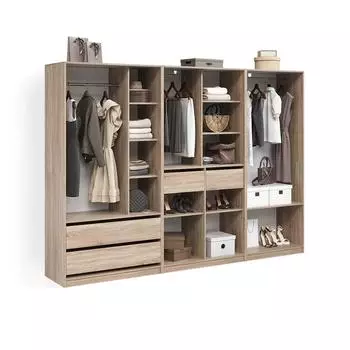 Livinity Trento Kleiderschrank 3er-Set, Sonoma Eiche (58978)