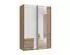 luma-home Schwebetürenschrank 2-türig, Eiche/weiß, Spiegel, 135x198x65cm (22677)