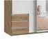luma-home Schwebetürenschrank 2-türig, Eiche/weiß, Spiegel, 135x198x65cm (22677)