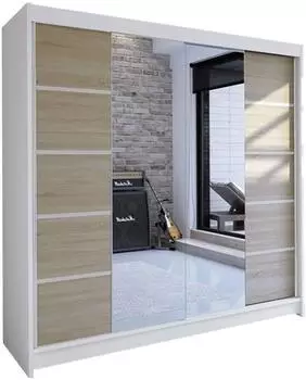 Mirjan24 Talin V Schwebet&uuml;renschrank mit Spiegel, 180x215x58cm (800000567954)
