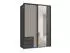 luma-home Schwebetürenschrank Passepartout 138cm, Grafit/Sandgrau, Spiegel (22687)