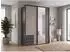 luma-home Schwebetürenschrank Passepartout 138cm, Grafit/Sandgrau, Spiegel (22687)