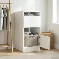 vidaXL W&auml;scheschrank mit Speicher Wei&szlig; 50 x 68 x 102 cm Holzwerkstoff
