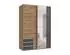 luma-home Schwebetürenschrank 2-türig 135x198x65cm Eiche/Grafit mit Spiegel (22678)