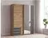 luma-home Schwebetürenschrank 2-türig 135x198x65cm Eiche/Grafit mit Spiegel (22678)