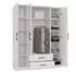 Top E Shop Romana 160 Kleiderschrank, weiß, 4 Türen, 11 Regale (ROMANA 160 BIEL)