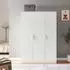 en.casa Eiselfing Kleiderschrank 3 Türen, 4 Fächer, 176x120x52cm, weiß