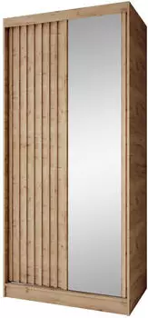 Beautysofa Donatello Schwebet&uuml;renschrank mit Lamellen, Eiche Artisan, 100x205x60cm (800001618301)