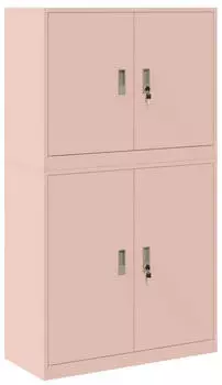 vidaXL Aktenschrank 2-tlg. rosa 90x40x160cm Stahl