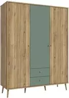 FORTE Kleiderschrank B/H/T ca. 94,5x185,6x52,2 cm, Salbei, Dreht&uuml;renschrank,