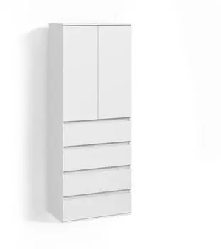 Livinity Garda Kleiderschrank wei&szlig;, 4 Schubladen, 74x191,5x40cm (800002033424)
