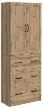 vidaXL Schrankset 2-tlg. Artisan-Eiche 66x34,5x87cm Holzwerkstoff