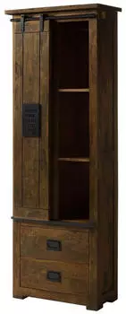 Massivmoebel24 RAILWAY Schrank Mango 70x35x195cm braun lackiert (09-330-772-3084)