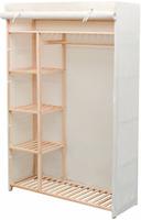 vidaXL Schrank Stoff und Kiefernholz 110 x 40 x 170 cm