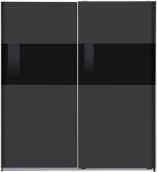 Wimex Wohnbedarf Wimex Bramfeld 180x198cm graphit/Schwarzglas