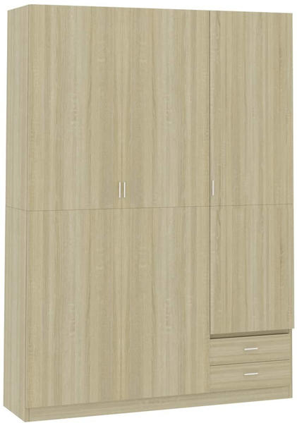 vidaXL Wardrobe 3 Doors Sonoma Oak 120 x 50 x 180 cm