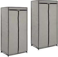 vidaXL Kleiderschr&auml;nke 2 Stk. Grau 75&times;50&times;160 cm