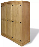 vidaXL Kleiderschrank Mexiko-Stil Kiefernholz 3 T&uuml;ren