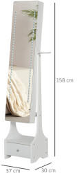 HomCom Spiegelschrank 37x158cm DE831-3250442