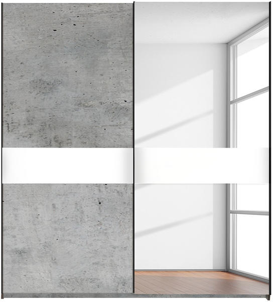Wimex Weimar 180cm weiß-beton/Weißglas