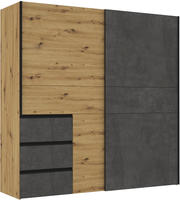 FORTE Schwebet&uuml;renschrank "Winn, Schiebet&uuml;renschrank mit 3 Schubladen, Made in