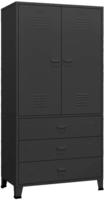 vidaXL Industrial Kleiderschrank Schwarz 90x50x180 cm Metall