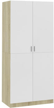 vidaXL 2 door wardrobe (90x52x200cm) white/rovere