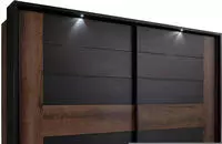 FORTE Schwebet&uuml;renschrank "Bellevue, viel Stauraum" mit schwarzen
