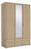 QUARTIER Kleiderschrank RASANT 1 Spiegel mittig Sonoma Eiche NB - B/H/T 127/ 188/ 52 cm - mit 4 Schubkästen