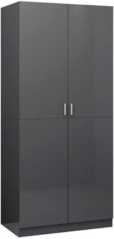 vidaXL 2 door wardrobe (90x52x200cm) polished grey