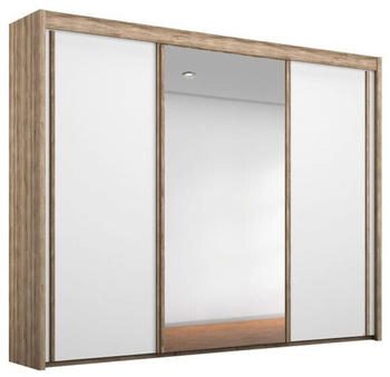 QUARTIER Kleiderschrank IMPERIAL 250 x 223 cm Sanremo Eiche/Alpinweiß - 3 Schwebetüren - mit Spiegel