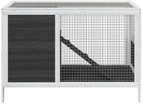 vidaXL Kaninchenstall Grau 103x44x69,5 cm Massivholz Kiefer