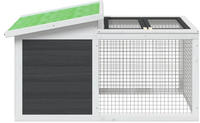 vidaXL Kaninchenstall Grau 100,5x54x55 cm Massivholz Kiefer