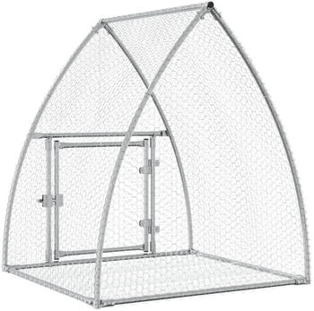 vidaXL Hasenstall verzinkter Stahl 100x105x120cm silbern
