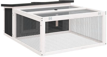 vidaXL Rabbit Hutch Solid Wood Pine 117,5 x 97 x 47,5 cm grey (172287)
