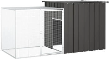 vidaXL Rabbit Cage Galvanised Steel 200 x 91 x 100 cm anthracite (3155527)