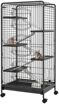 Pawhut Small animal cage 5 platforms 131 cm (D51-158V01BK)