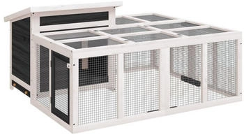 vidaXL Kaninchenstall Grau Massivholz Kiefer (172282)