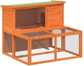 vidaXL Kaninchenstall Braun Massivholz Kiefer (172283)
